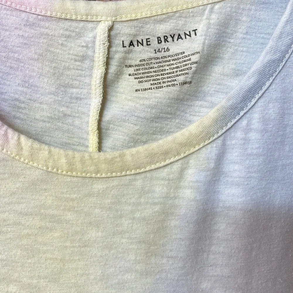 LANE BRYANT UGC Womens Sz 14/16Tee Always On Vacation Tropical Watercolor shirt - Picture 5 of 9